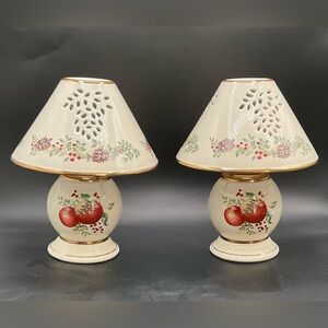 Lenox Williamsburg Boxwood and Pine Tea Lamp Set of 2